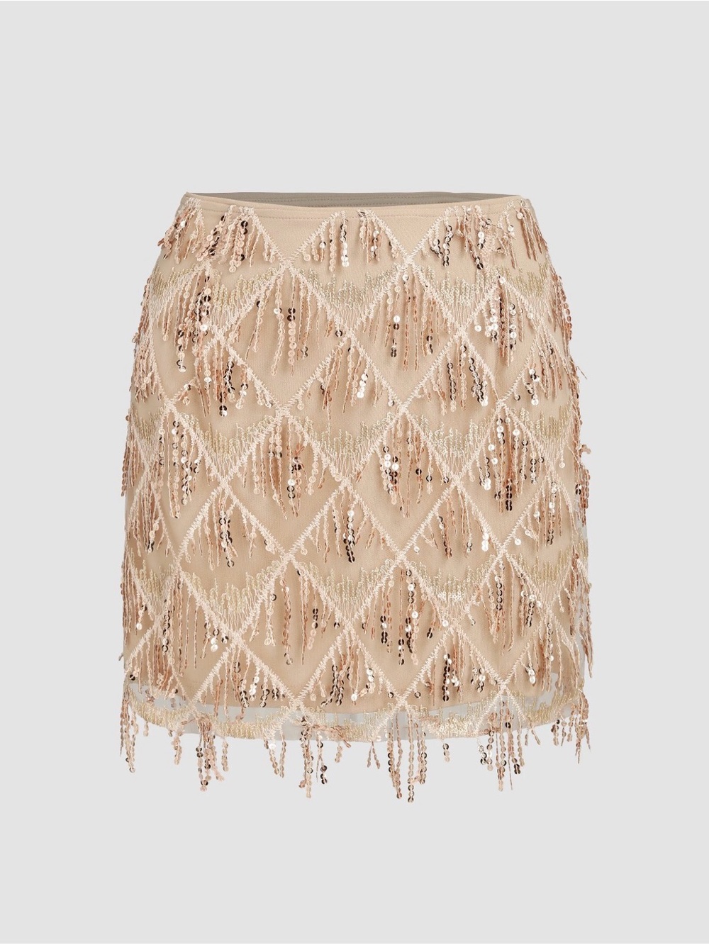 Cider Sequins Tassel Crop Cami Top and Skirt - Picture 3 of 6